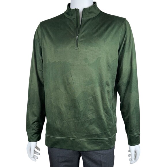 Kirkland Signature Performance 1/4 Zip Top Shirt Pull Over XXL Green Camo 2XL - Picture 1 of 4